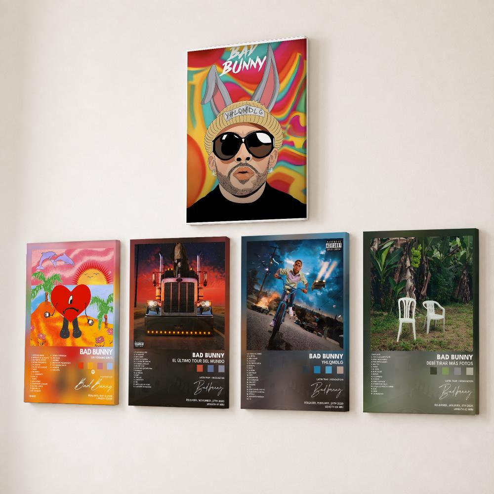 Canvas Wrap Ready - Cuadro de Caligrafía de B-bad Bunny,
